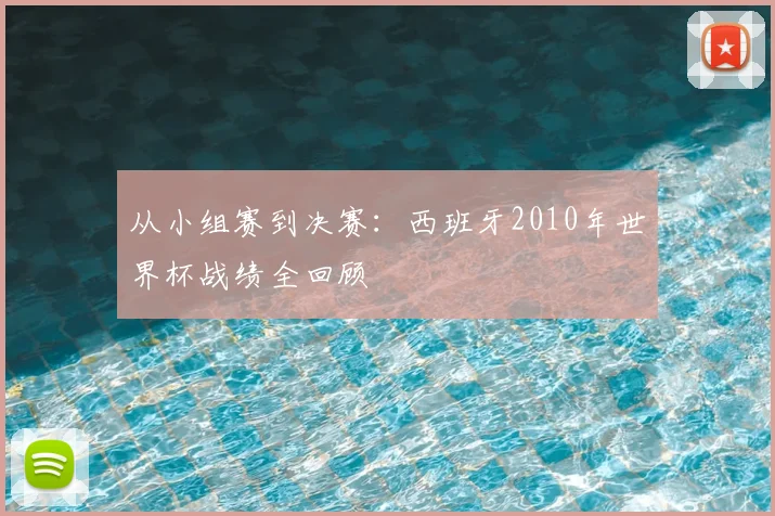 从小组赛到决赛：西班牙2010年世界杯战绩全回顾